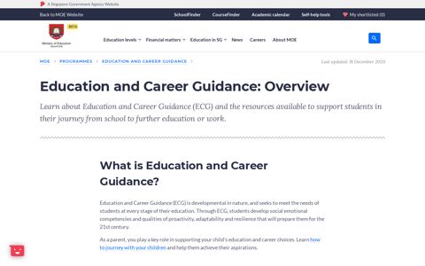 Education and Career Guidance: Overview | Ministry of ...