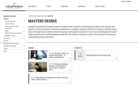Masters degree - Leuphana Universität Lüneburg