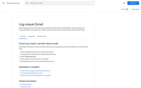 Log masuk Gmail - Android - Gmail Bantuan - Google Support