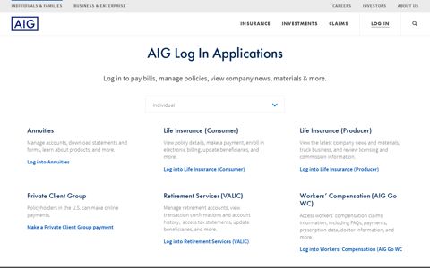 AIG Log In Applications - AIG.com