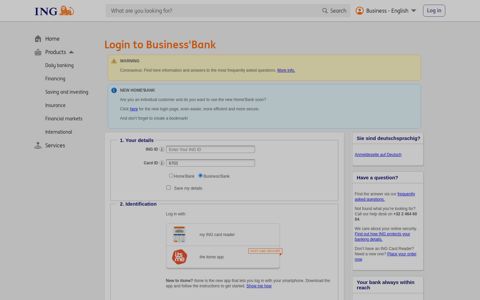 Login to Business'Bank - ING Belgium