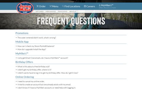 FAQs - Jersey Mike's Subs