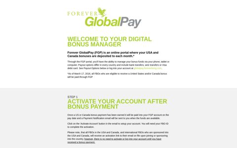 Forever Global Pay - Forever Living
