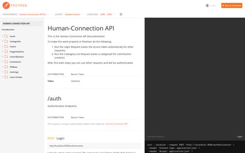 Human-Connection API - Postman