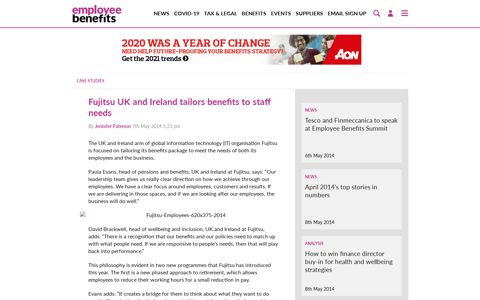 Fujitsu UK and Ireland tailors benefits to staff needs ...