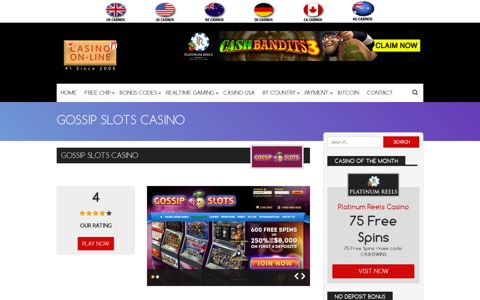 Gossip Slots Casino No Deposit Bonus Codes - 30 Free Spins ...
