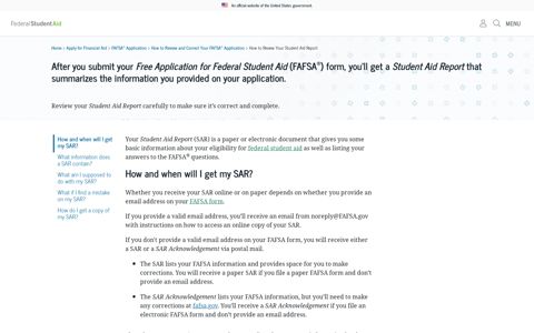 How to Review Your Student Aid Report | Federal Student Aid