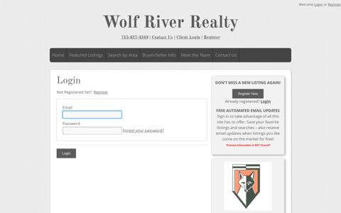 User Login | Wolf River Realty | 715-627-4349 | Antigo WI ...