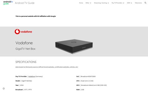 Vodafone - GigaTV Net Box - Android TV Guide