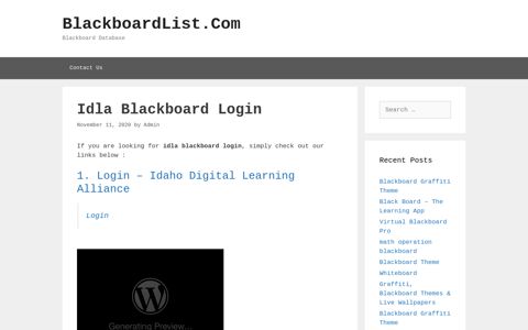 Idla Blackboard Login - BlackboardList.Com