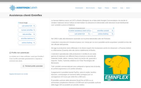 Servizio assistenza clienti Eminflex - Assistenza-Clienti.it