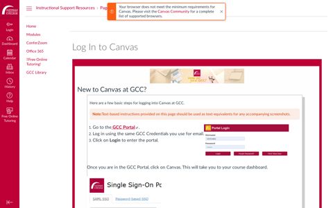 Log In to Canvas: Instructional Support Resources