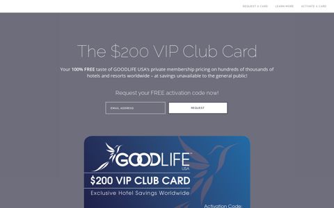 GOODLIFE USA - $200 VIP Club Card