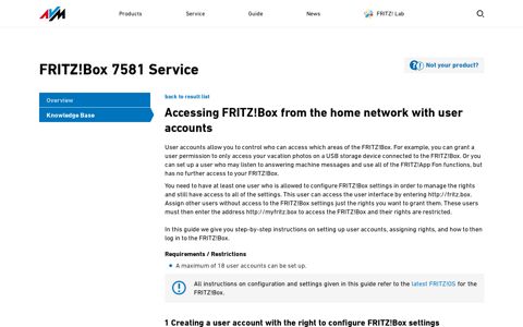 Accessing FRITZ!Box from the home network with user ... - AVM