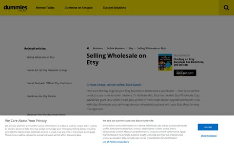 Selling Wholesale on Etsy - dummies