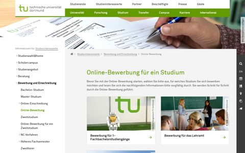 Online-Bewerbung - TU Dortmund
