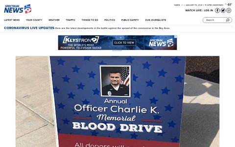 Blood Drive Held To Honor Fallen Tarpon Springs Officer