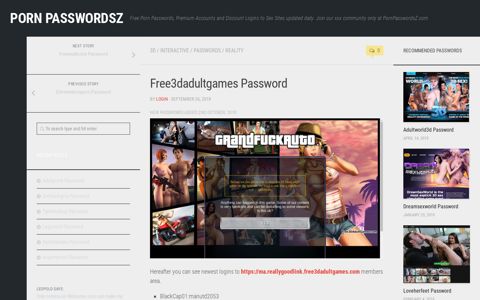 Free3dadultgames Password