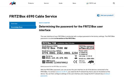 Box user interface | FRITZ!Box 6590 Cable - AVM