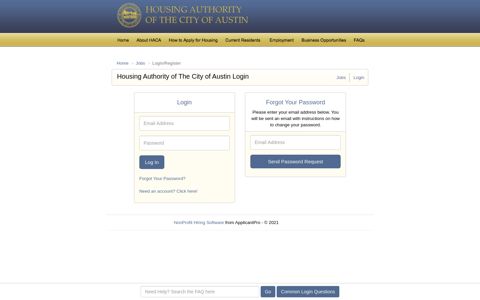 Housing Authority of The City of Austin Login - Jobs