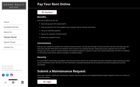 Tenant Portal - Grand Realty Property Management