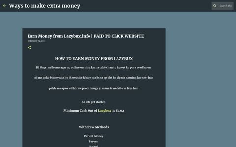 Earn Money from Lazybux.info | PAID TO CLICK WEBSITE