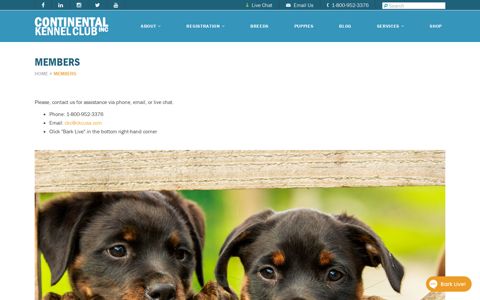 Log In - Continental Kennel Club