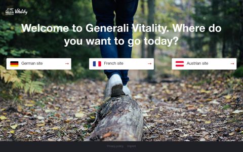 Welcome to Generali Vitality. Where do you want to go today?