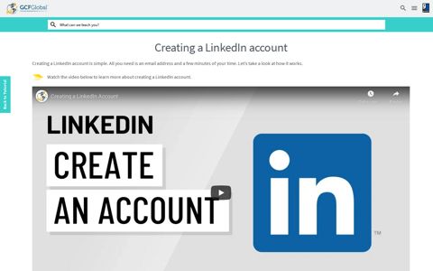 LinkedIn Basics: Creating a LinkedIn Account - GCFLearnFree