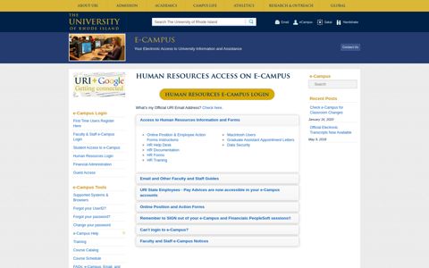 Human Resources Access on e-Campus