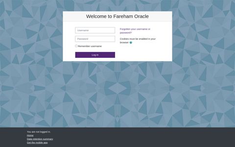Welcome to Fareham Oracle: Log in to the site