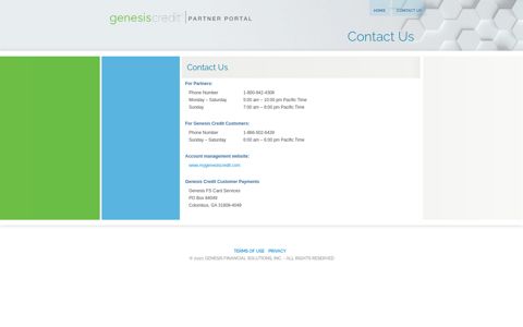 Contact Us - Genesis Credit - Partner Portal