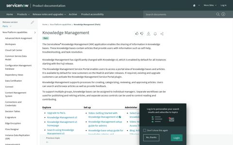 Knowledge Management | ServiceNow Docs