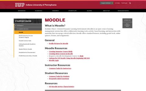 Moodle - Academic Services - Get Support - IT Support Center ...