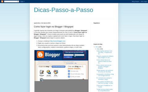 Como fazer login no Blogger / Blogspot - Dicas-Passo-a-Passo