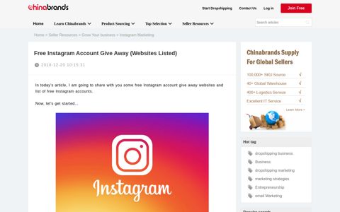Free Instagram Account Give Away (Websites Listed)