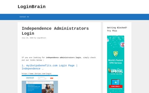 Independence Administrators - Myibxtpabenefits.Com Login ...