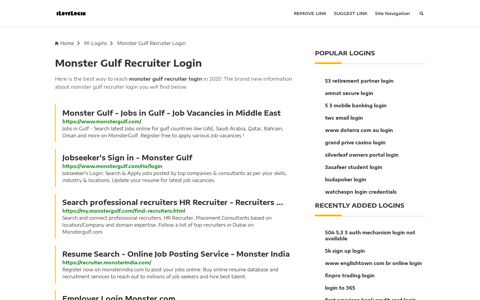 Monster Gulf Recruiter Login ❤️ One Click Access - iLoveLogin