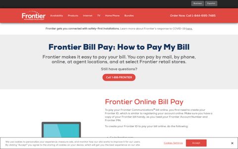 Frontier Bill Pay: Ways to Pay My Bill | Frontier Communications