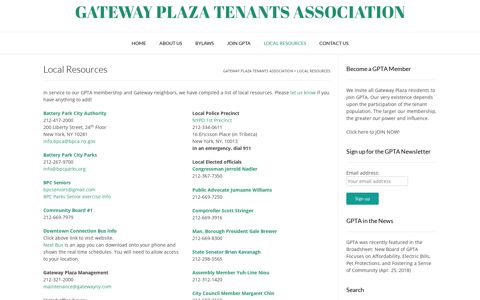 Local Resources – Gateway Plaza Tenants Association
