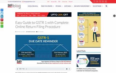 Quick Guide to GSTR 1 with Complete Online Return Filing ...