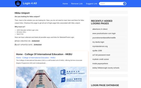 hkbu uniport - Official Login Page [100% Verified] - login4all.com