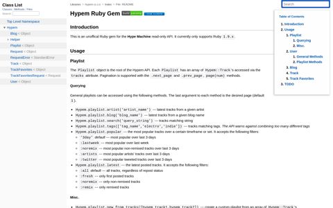 File: README — Documentation for hypem (0.3.0)