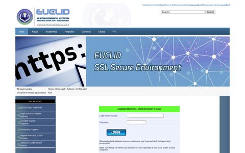 Login for Euclid Supervisors - Euclid University
