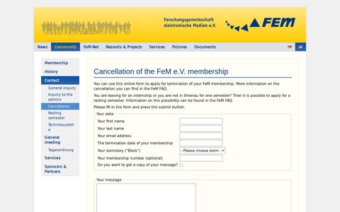 Cancellation - FEM TU Ilmenau