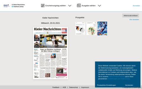Kieler Nachrichten vom Freitag, 18.12.2020 | Kieler Nachrichten
