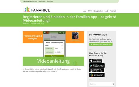 Registrieren und Einladen in der Familien-App ... - Famanice