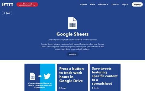 Google Sheets works better with IFTTT - IFTTT.com