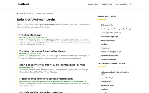 Epix Net Webmail Login ❤️ One Click Access - iLoveLogin