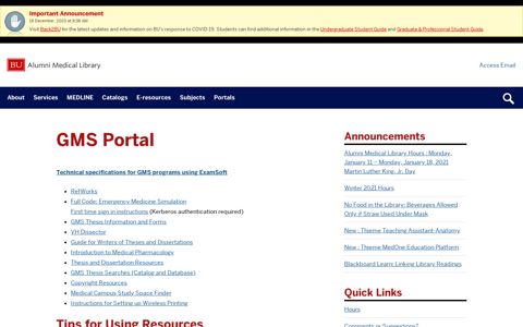 GMS Portal | Alumni Medical Library - Boston